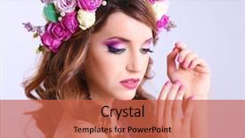  Presentation with beautiful floral border flower design - Cool new presentation with rose crown - beautiful young woman wearing floral backdrop and a  colored foreground