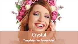  Presentation with floral - PPT theme enhanced with rose crown - beautiful young woman wearing floral background and a coral colored foreground