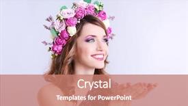  Presentation with floral - Audience pleasing presentation theme consisting of rose crown - beautiful young woman wearing floral backdrop and a  colored foreground