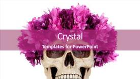  Presentation with crown - Theme having rose crown - skull with a wreath background and a violet colored foreground
