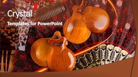  Presentation with espana - Cool new presentation theme with rose fan bullfighter and flamenco backdrop and a tawny brown colored foreground