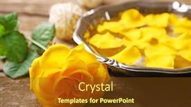  Presentation with rose flower - Amazing PPT theme having rose-flower-and-petals backdrop and a tawny brown colored foreground