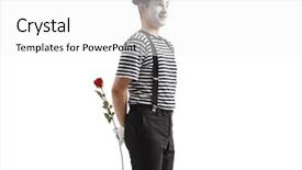  Presentation with mime - Presentation having rose flower behind his back background and a white colored foreground