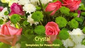  Presentation with flower wedding - Slide deck featuring rose flower on the wedding background and a  colored foreground