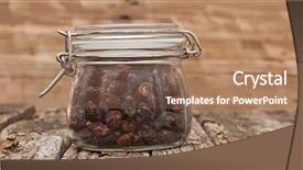  Presentation with hip - Cool new slides with rose-hip in a glass jar on a wooden table backdrop and a coral colored foreground