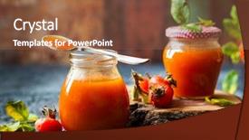  Presentation with infants spine and hip - PPT theme with rose hip jam in jar background and a tawny brown colored foreground