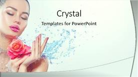  Presentation with cleansing - PPT theme having rose in her hand background and a cream colored foreground
