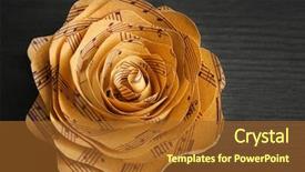 Presentation with music note - Cool new presentation theme with rose made of music note backdrop and a tawny brown colored foreground