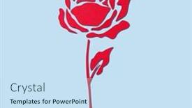  Presentation with blue rose - PPT theme enhanced with rose-made-with-cutouts background and a sky blue colored foreground