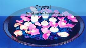  Presentation with blue rose - Audience pleasing PPT layouts consisting of rose petals and candles in water in vase on blue background close-up backdrop and a light blue colored foreground