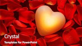  Presentation with floating - Slides featuring rose petals floating on water background and a crimson colored foreground