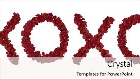 Presentation with letter - Theme enhanced with rose petals forming the letter background and a sky blue colored foreground