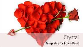  Presentation with shape heart - Amazing presentation theme having rose-petals-in-a-shape backdrop and a lemonade colored foreground