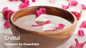 Presentation with bowl - Slides enhanced with rose petals in bowl background and a violet colored foreground