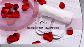  Presentation with water treatment - Slides having rose petals towel and slipper background and a  colored foreground