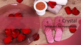  Presentation with water treatment - Colorful PPT theme enhanced with rose petals towel and slipper backdrop and a  colored foreground