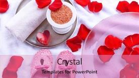 Presentation with water treatment - Cool new slide deck with rose petals towel and slipper backdrop and a  colored foreground