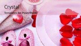  Presentation with water treatment - Slide deck having rose petals towel and slipper background and a  colored foreground