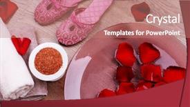  Presentation with water treatment - Slide deck with rose petals towel and slipper background and a  colored foreground
