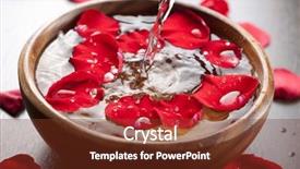  Presentation with spa - Presentation having rose petals water - spa therapy with flowers background and a tawny brown colored foreground