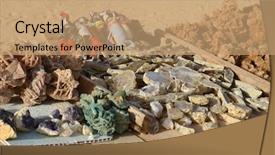  Presentation with crystal - Colorful presentation enhanced with rose salt crystal in market backdrop and a coral colored foreground