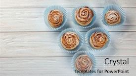  Presentation with homemade pastry apple pie pies - Slide deck enhanced with rose shaped pastry with apple background and a  colored foreground