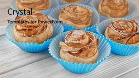  Presentation with apple - Colorful slide set enhanced with rose shaped pastry with apple backdrop and a  colored foreground