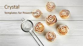  Presentation with sugar - PPT layouts with rose shaped pastry with apple background and a  colored foreground