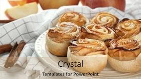  Presentation with apple - Slide deck featuring rose shaped pastry with apple background and a  colored foreground