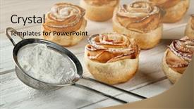  Presentation with homemade pastry apple pie pies - Amazing PPT theme having rose shaped pastry with apple backdrop and a  colored foreground