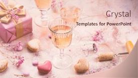  Presentation with sparkling wine - Slide deck enhanced with rose-sparkling-wine-french-macarons background and a lemonade colored foreground