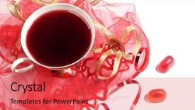  Presentation with tea - Presentation design featuring rose spirit drink - red tea background and a  colored foreground