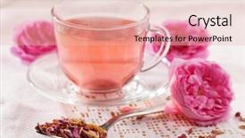  Presentation with tea - Slide deck consisting of rose tea flowers and dried background and a lemonade colored foreground
