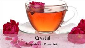  Presentation with white rose - Cool new presentation with rose tea isolated on white backdrop and a coral colored foreground