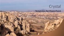  Presentation with blue rose - PPT layouts consisting of rose-valley-in-cappadocia-nevsehir background and a light blue colored foreground