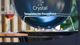  Presentation with grill - Theme featuring rose-wine-and-garden-grill background and a ocean colored foreground