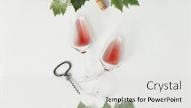  Presentation with wine tasting - Presentation theme having rose-wine-in-glasses background and a light gray colored foreground