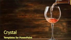  Presentation with tea pouring into glass transparent - Cool new presentation theme with rose wine pouring in glass backdrop and a wine colored foreground