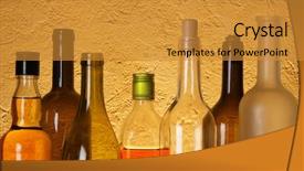  Presentation with alcoholic beverages - Cool new presentation with rose wine spirit drink - many bottles of alcoholic beverages backdrop and a gold colored foreground