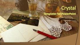  Presentation with memories - PPT theme consisting of rose wine spirit drink - memories background and a tawny brown colored foreground