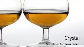  Presentation with brandy - Cool new slides with rose wine spirit drink - two galsses of brandy backdrop and a  colored foreground