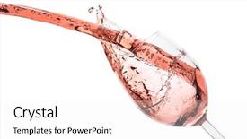  Presentation with white rose - Amazing PPT theme having rose wine splashing on white backdrop and a white colored foreground