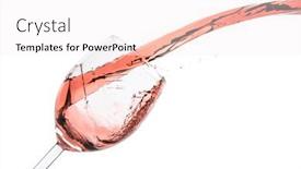  Presentation with white rose - Amazing PPT theme having rose-wine-splashing-on-white backdrop and a sky blue colored foreground