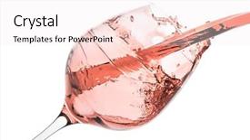  Presentation with white rose - Slides with rose wine splashing on white background and a sky blue colored foreground