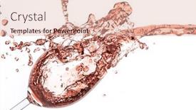  Presentation with splashing - Slides consisting of rose-wine-splashing-on-white background and a coral colored foreground