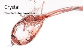  Presentation with white rose - Amazing slides having rose wine splashing on white backdrop and a sky blue colored foreground