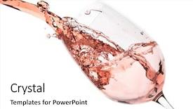  Presentation with white rose - Amazing slide set having rose wine splashing on white backdrop and a sky blue colored foreground