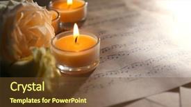  Presentation with sheet music - Beautiful PPT theme featuring rose with candles on music backdrop and a tawny brown colored foreground