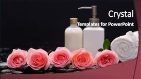  Presentation with massage therapy - Slide deck with rose with massage oil background and a wine colored foreground