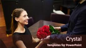  Presentation with black girl - PPT theme featuring rosebud - happy girl in black dress background and a  colored foreground